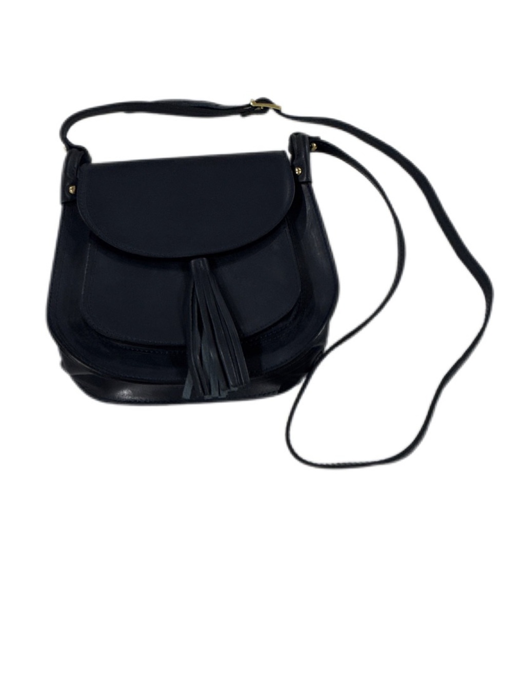 Classic navy Leather Tassel Crossbody Bag